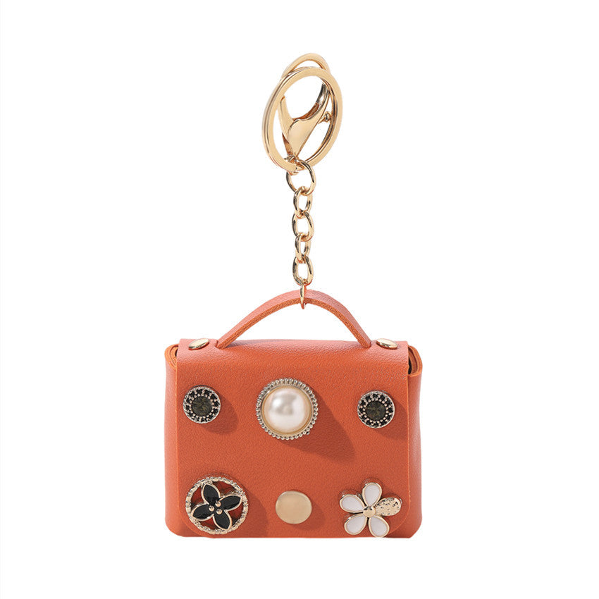 Wholesale Cartoon Inlaid Pearl Coin Purse Leather Keychain